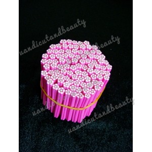 ผลไม้ติดเล็บรูปดอกไม้ สีชมพู ขาว แบบเท่ง
